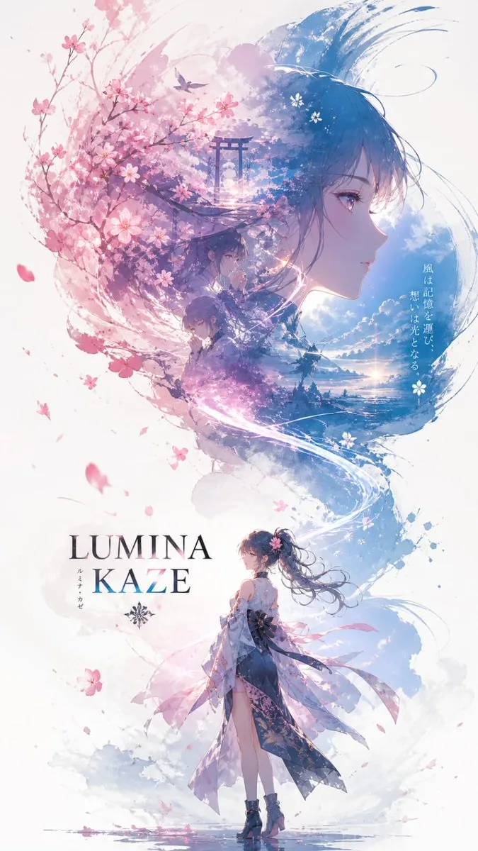 โปสเตอร์อนิเมะสาวซากุระพริ้วไหว สไตล์ภาพยนตร์ 1