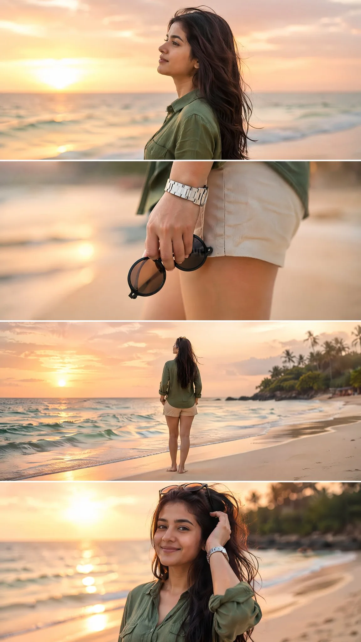ภาพปะติด 4 ช่อง: สาวชายหาดถ่ายแบบหนัง, เหมือนจริง 1