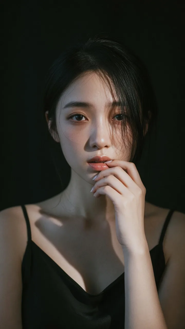 ภาพพอร์เทรตหญิงสาวจีนอารมณ์ลึกซึ้ง สไตล์ภาพยนตร์ฟิล์ม 1