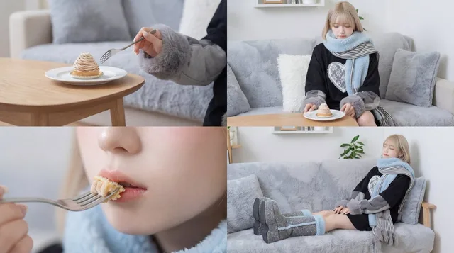 วิดีโอหญิงสาวละมุน ชวนเคลิ้มไปกับการกินขนมหวาน