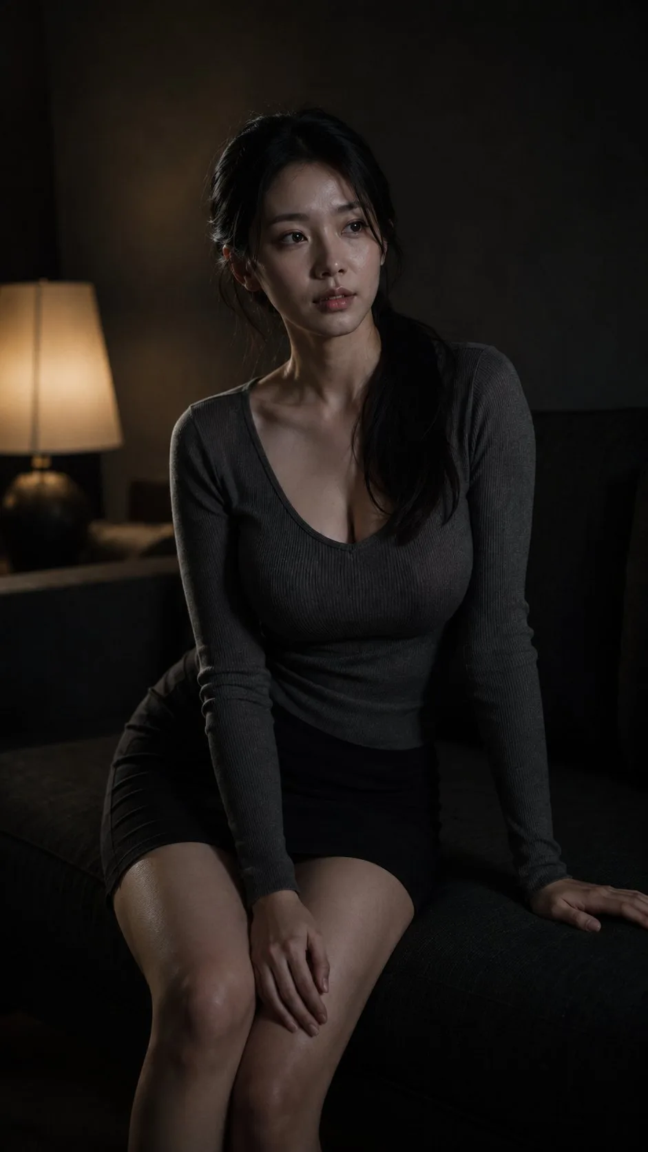 ภาพพอร์เทรตหญิงสาวตะวันออก สไตล์หนังดาร์กโทน 1