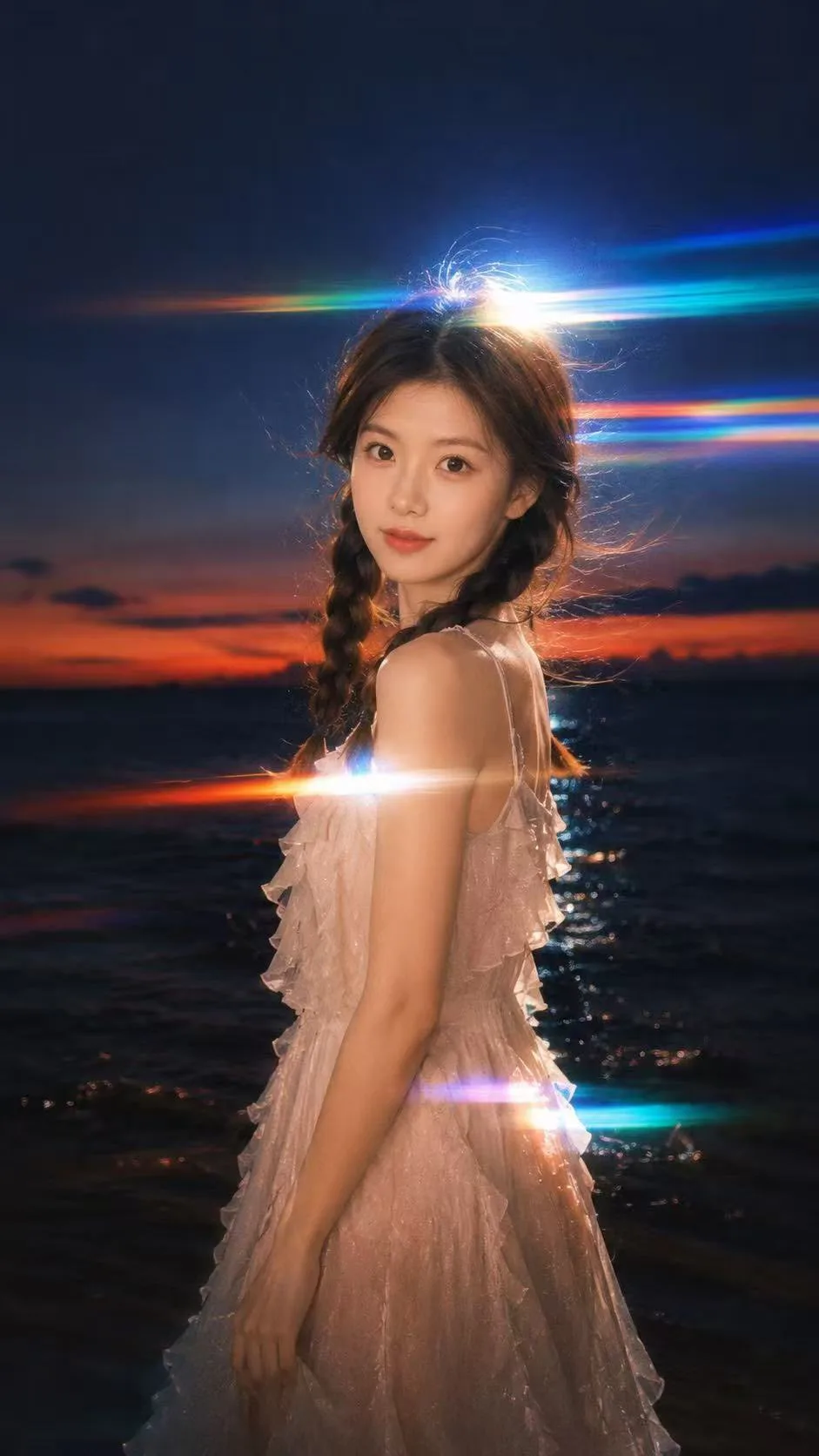 ภาพบุคคลกลางคืนแนวซีนีมาติก แสงรุ้งลึกลับ 1