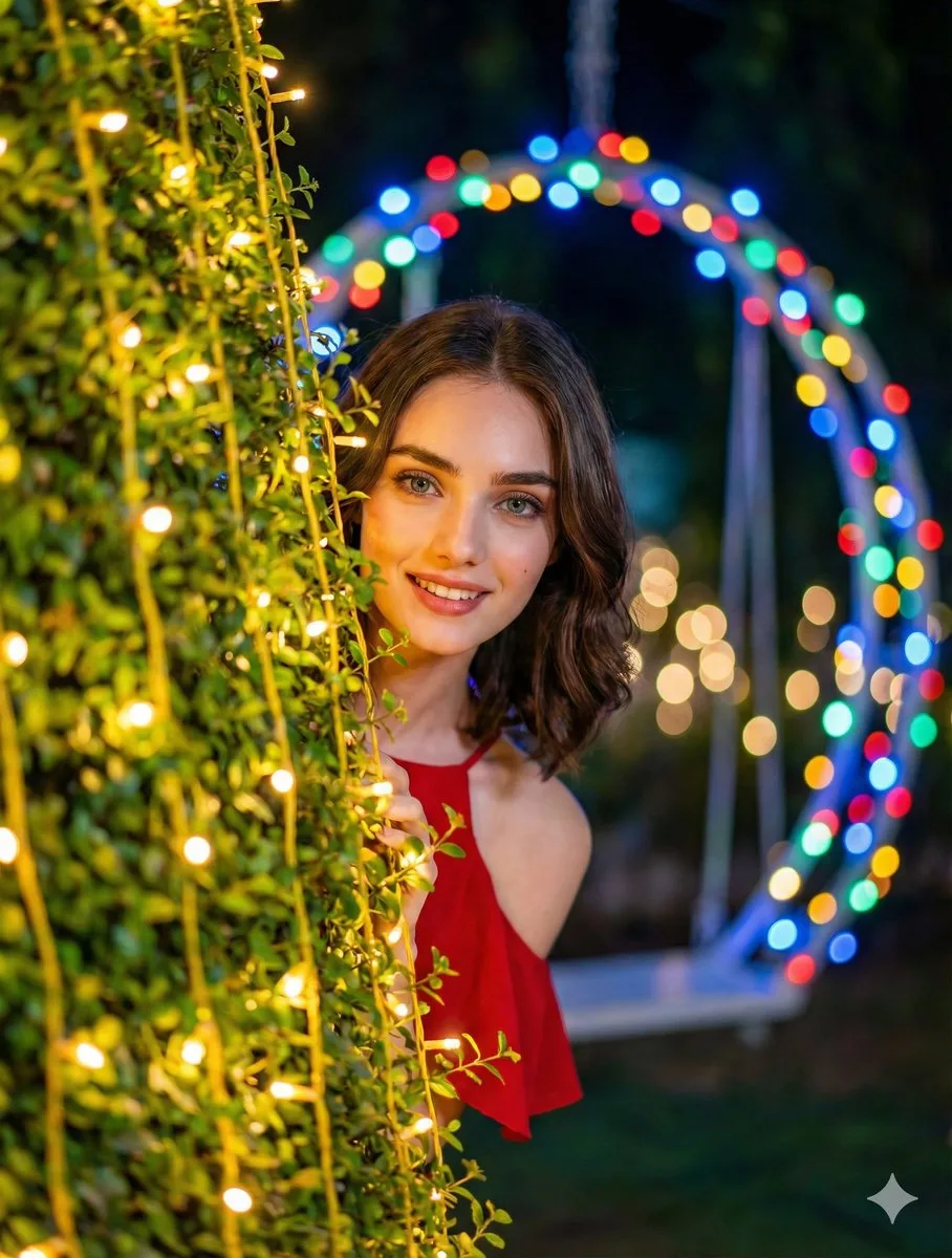 ภาพถ่ายนางแบบชุดแดงในแสงเงาสุดอลังการ 1