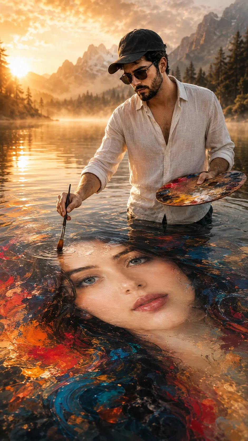 ภาพบุคคลเหนือจริงบนผิวน้ำ สไตล์ภาพยนตร์ 1