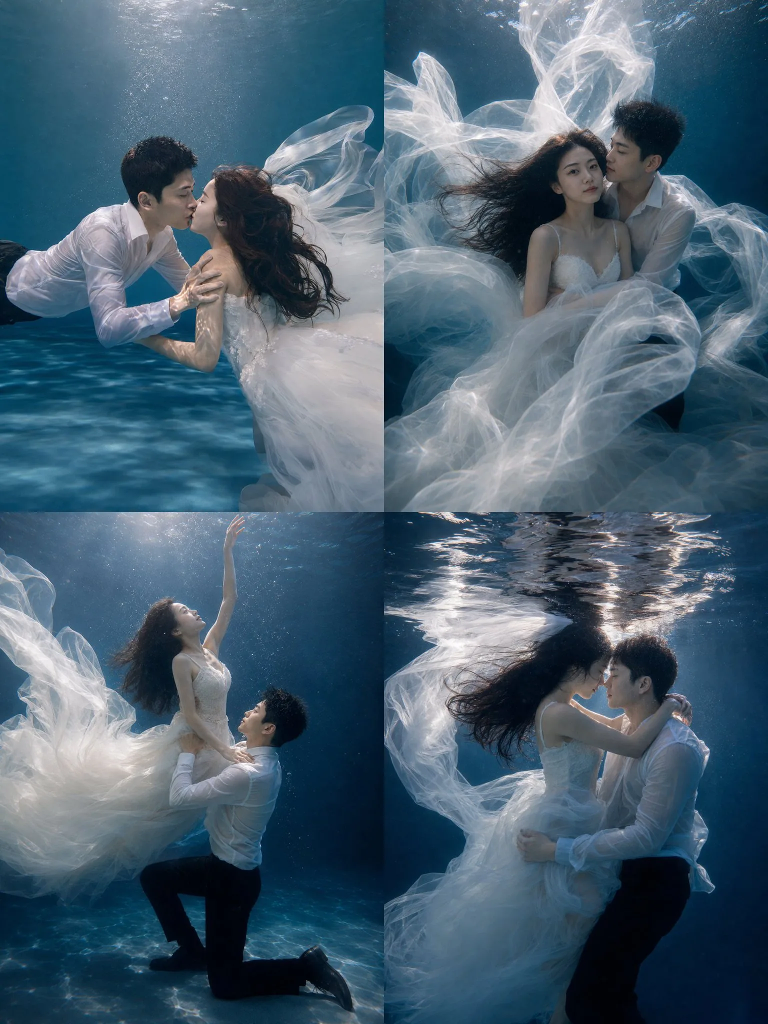 ภาพถ่ายงานแต่งงานใต้น้ำสไตล์ภาพยนตร์ 1