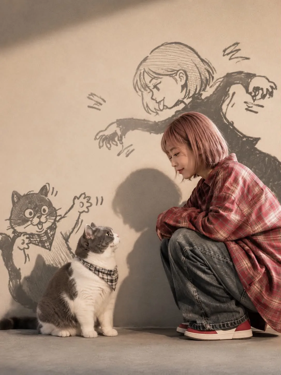 สาวผมชมพูและแมวเหมียว: ภาพยนตร์แอนิเมชันเงา 1