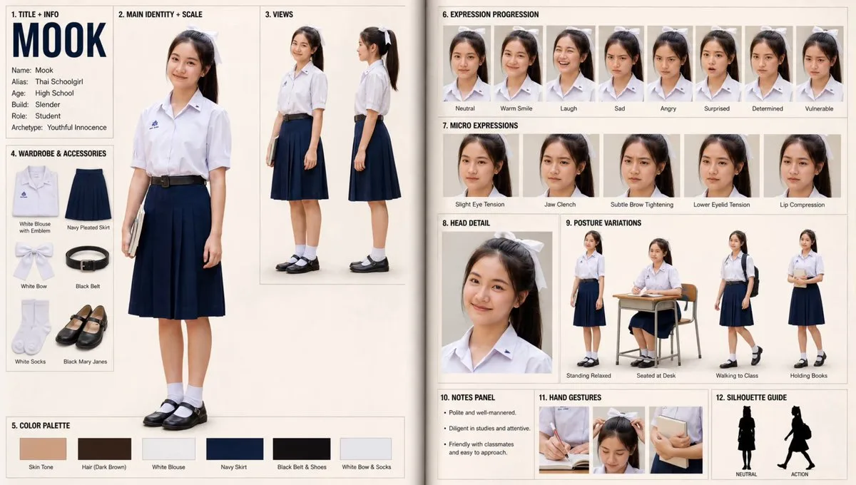 ตัวละครหญิงสไตล์หว่องกาไว: แผ่นชีทอ้างอิง 1