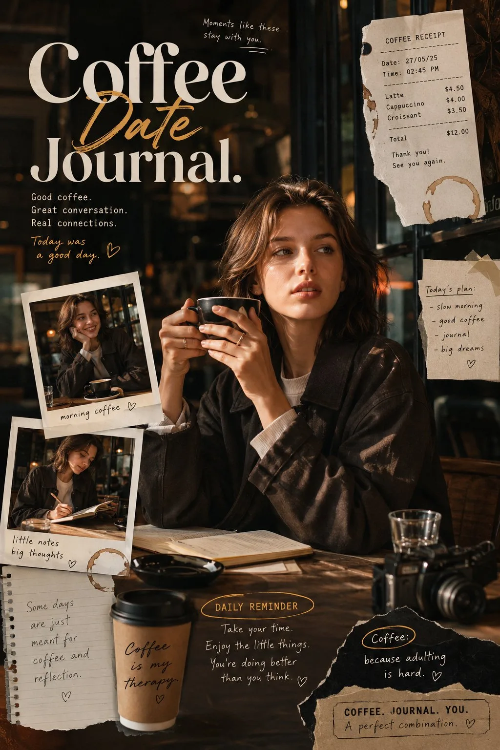 โปสเตอร์คาเฟ่สุดชิก: บันทึกเดทกาแฟสไตล์นิตยสาร 1