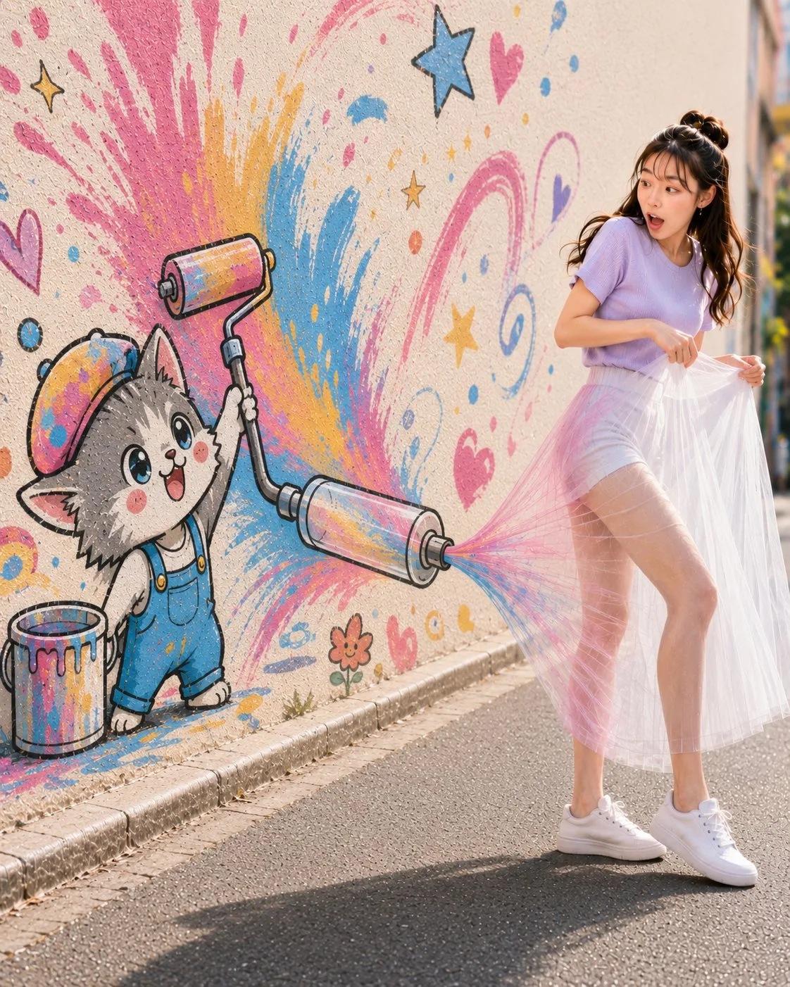สาวโดนขโมยสีชุดบนภาพจิตรกรรมฝาผนัง ช็อค! 1