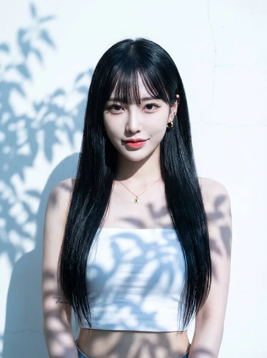 สาวญี่ปุ่นตาจิ้งจอก ในแสงย้อนและเงาคมชัด 1