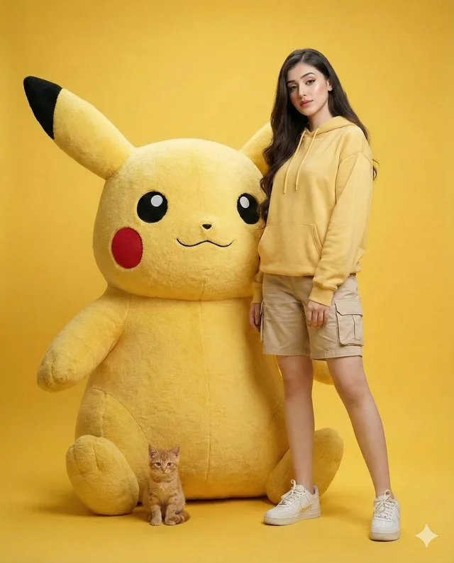 สาวเท่กับปิกาจูยักษ์: โปสเตอร์สีเหลืองสดใส