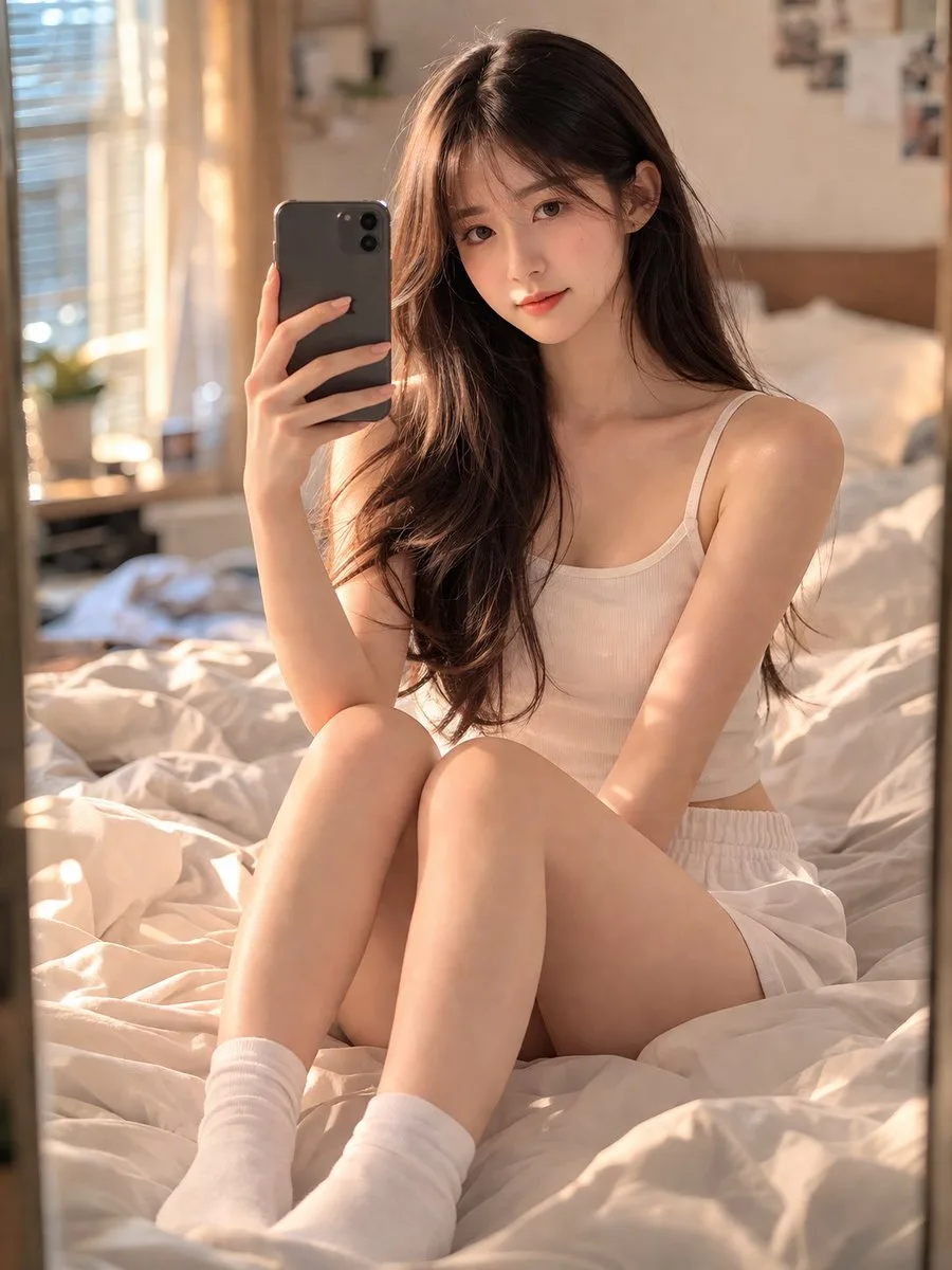 สาวจีนเซลฟี่ในห้องนอนสุดอบอุ่น 1
