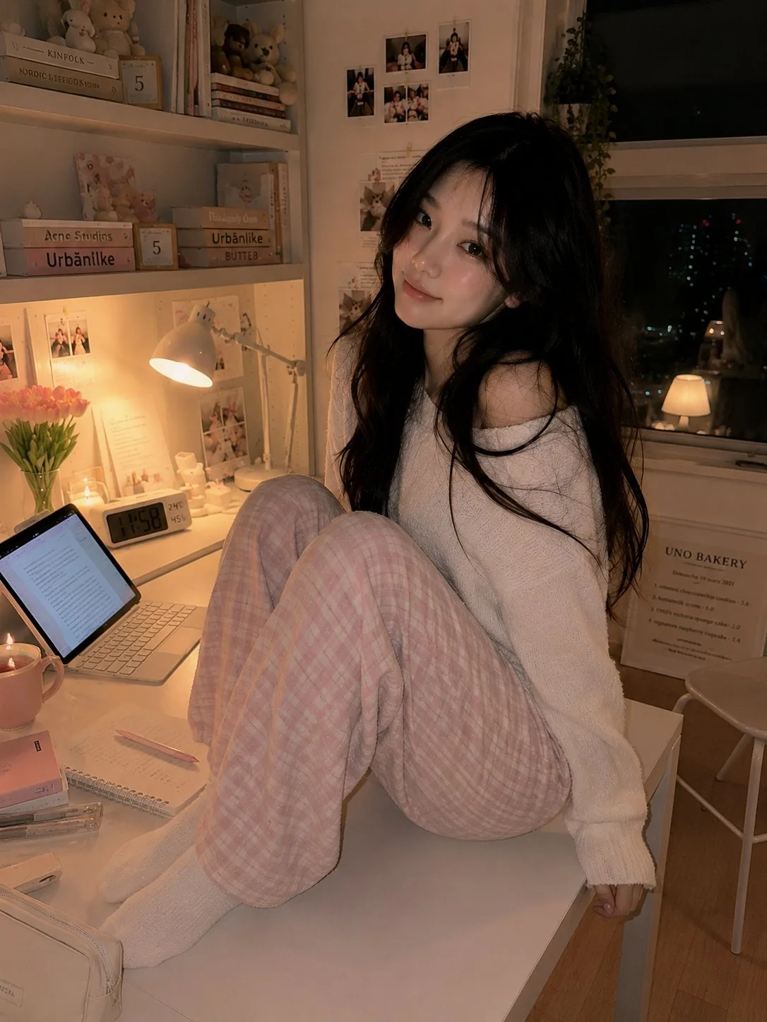 สาวเกาหลีสุดชิกในห้องอ่านหนังสือยามค่ำคืน 2