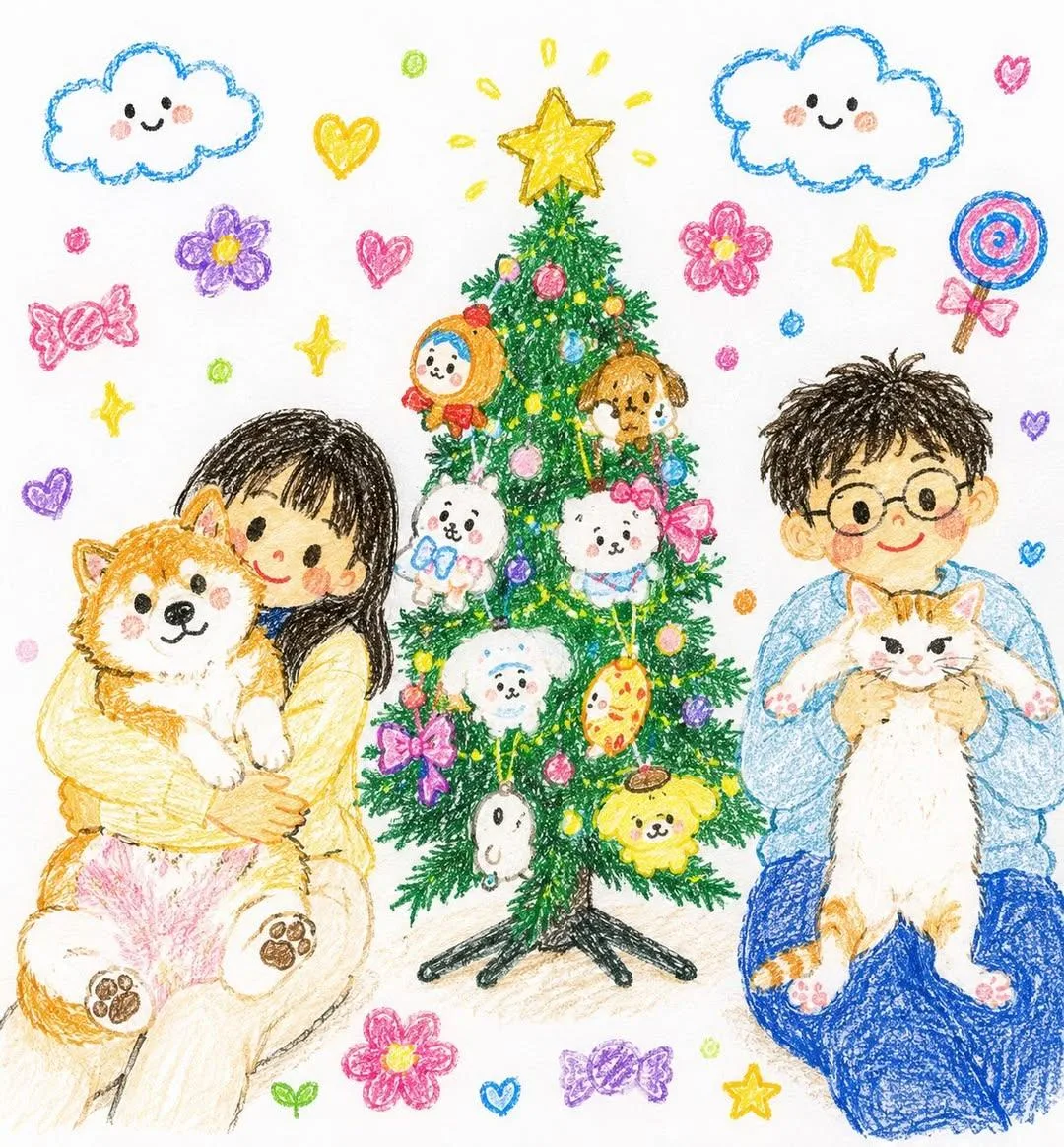 คริสต์มาสสุดอบอุ่น สไตล์ภาพวาดสีน้ำ 2