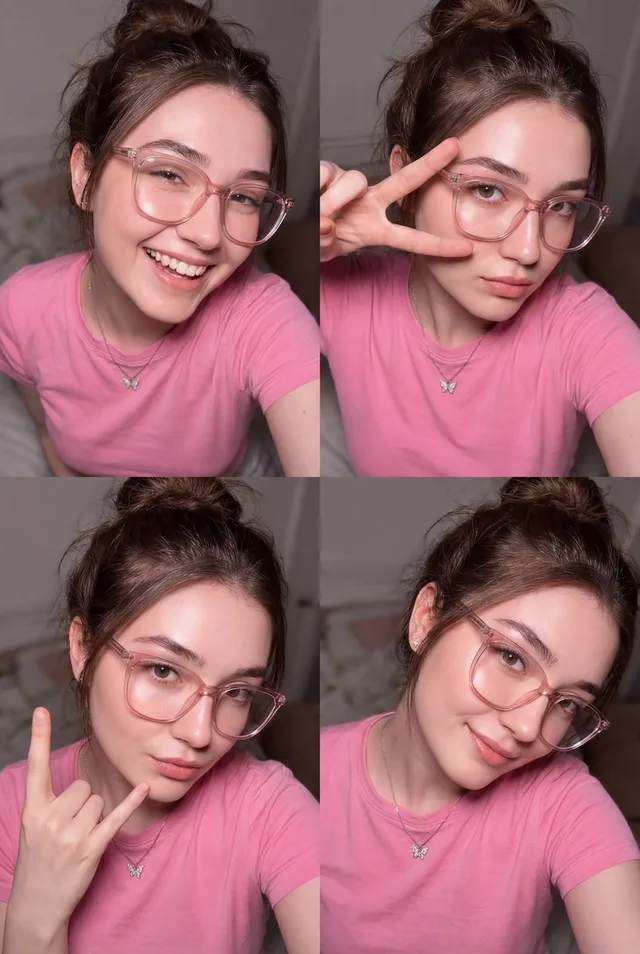 ภาพคอลลาจหวานๆ 4 ช่อง แสงแฟลชโทนสีละมุน