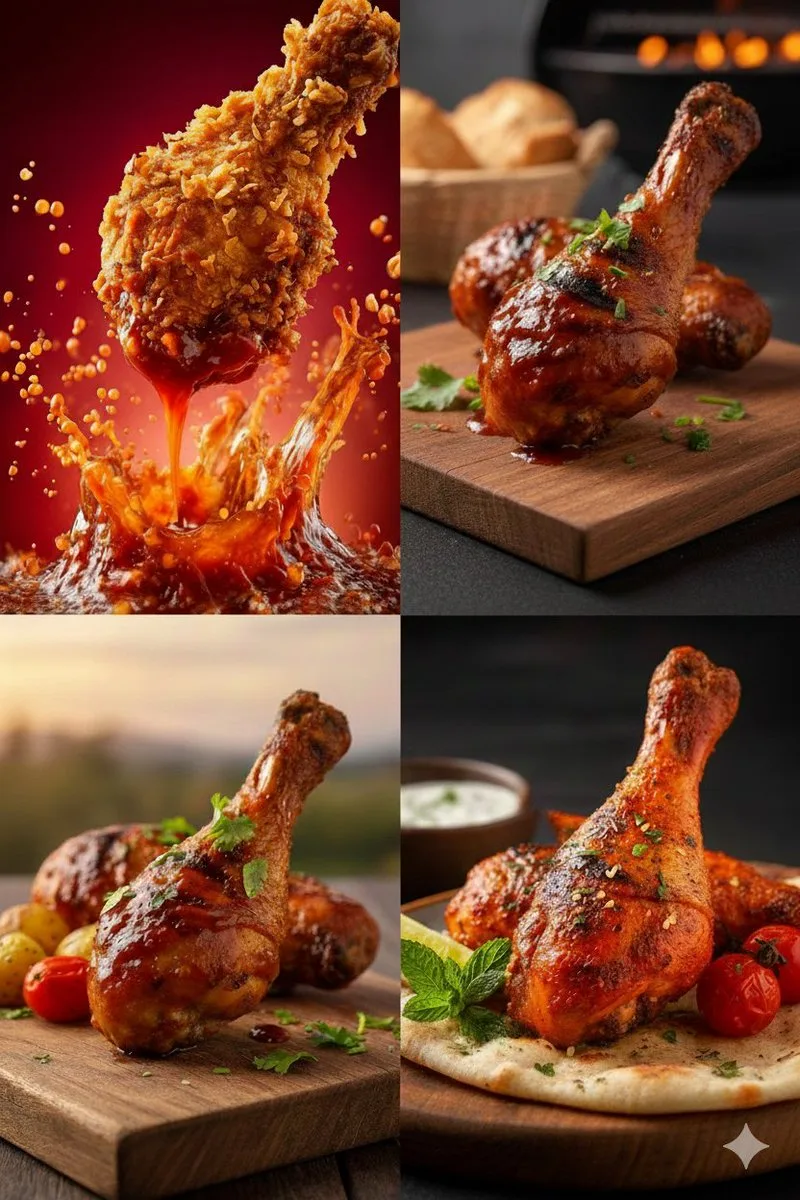 น่องไก่ทอดกรอบราดซอส: ภาพสุดอลังการ 1