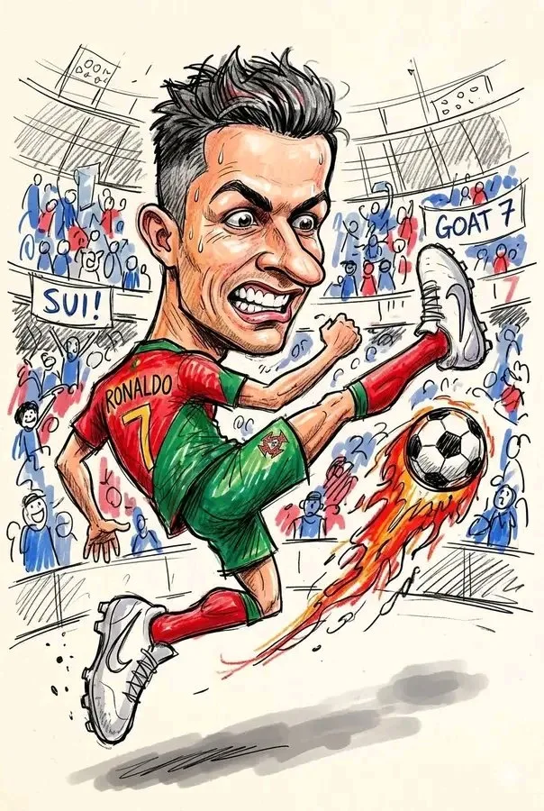 โรนัลโด้ในเสื้อทีมชาติโปรตุเกส สไตล์การ์ตูนสุดพลัง 1