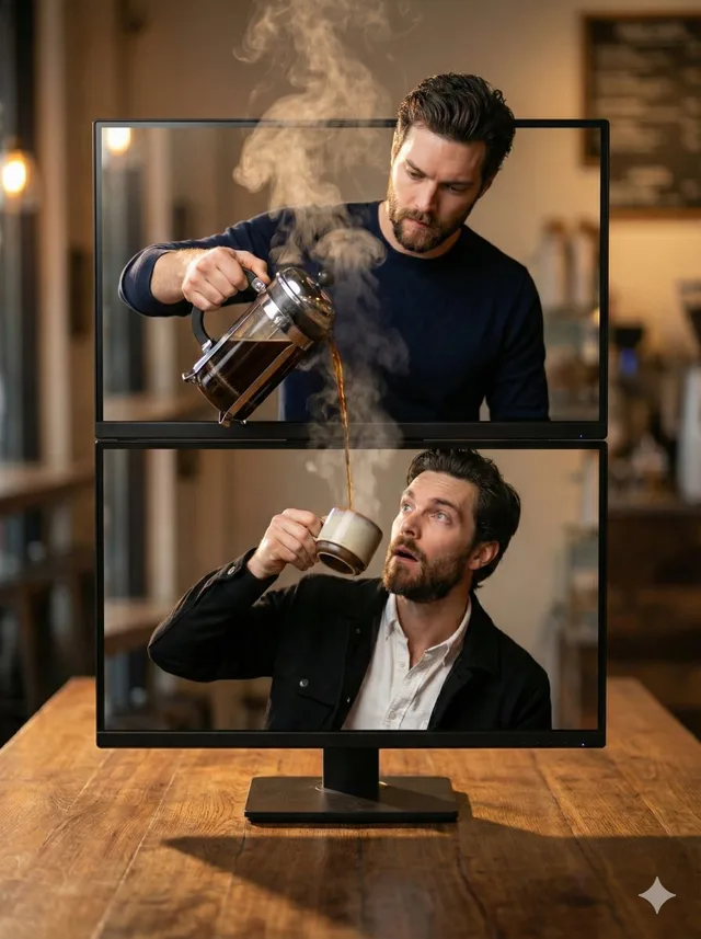 กาแฟสองจอ: ภาพยนตร์คนเหมือนสมจริงพิเศษ