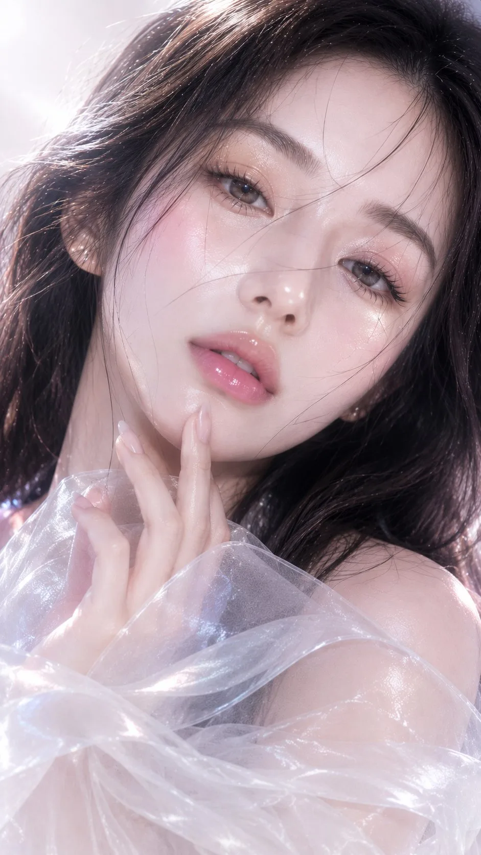 ภาพบุคคลความงามระยะใกล้: ผิวใสฉ่ำดุจน้ำค้างคริสตัล 2