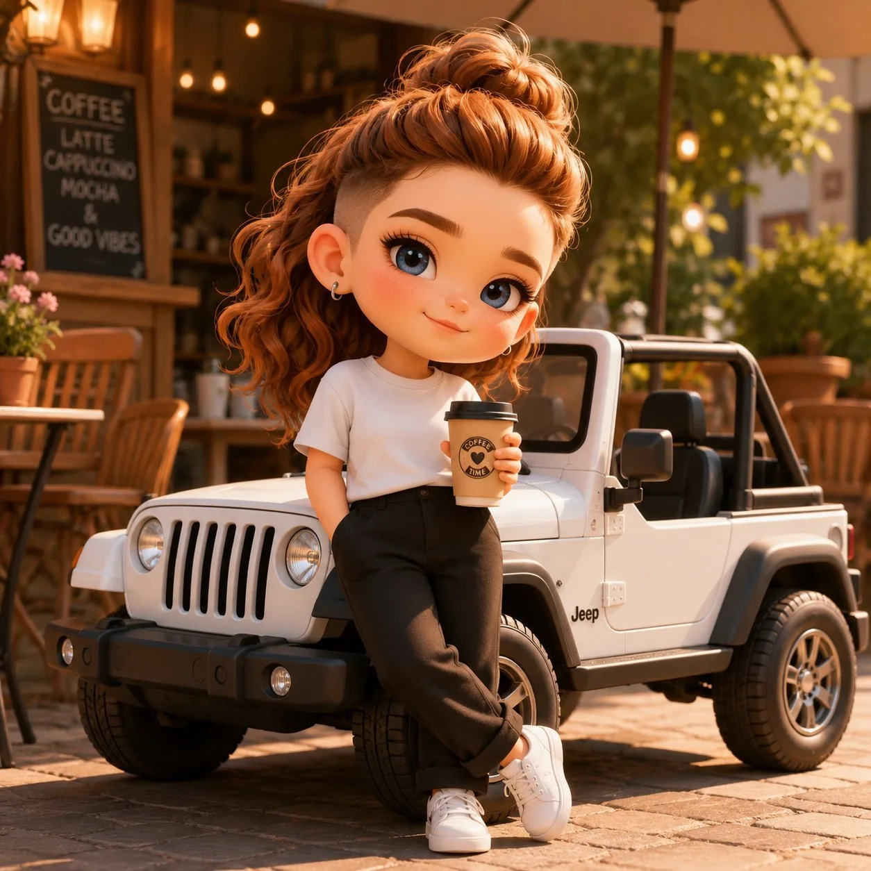 ตัวละครจิบิ 3D น่ารักกับรถจี๊บจิ๋ว 2
