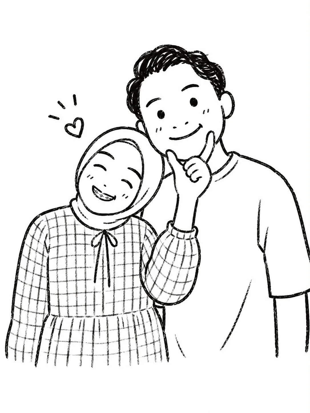 ภาพประกอบการ์ตูนขาวดำน่ารักสไตล์ Doodle 1