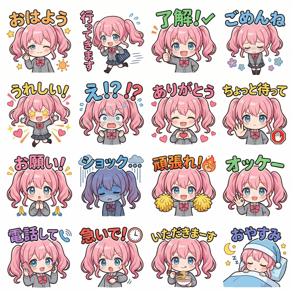 สติกเกอร์ไลน์สาวม.ปลายสุดคิวท์ 16 แบบ 1