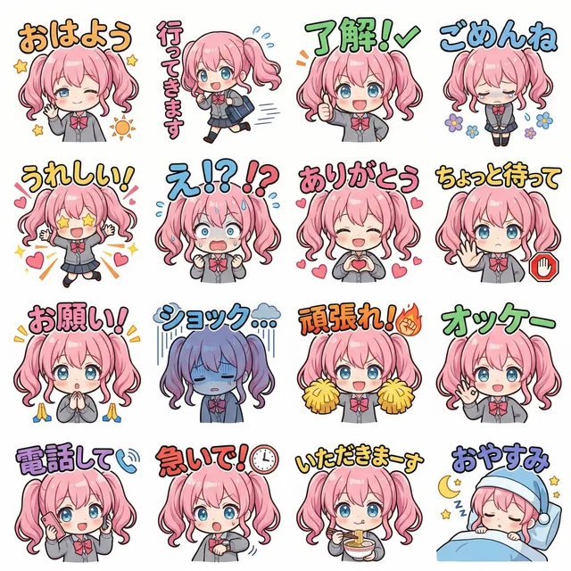 สติกเกอร์ไลน์สาวม.ปลายสุดคิวท์ 16 แบบ
