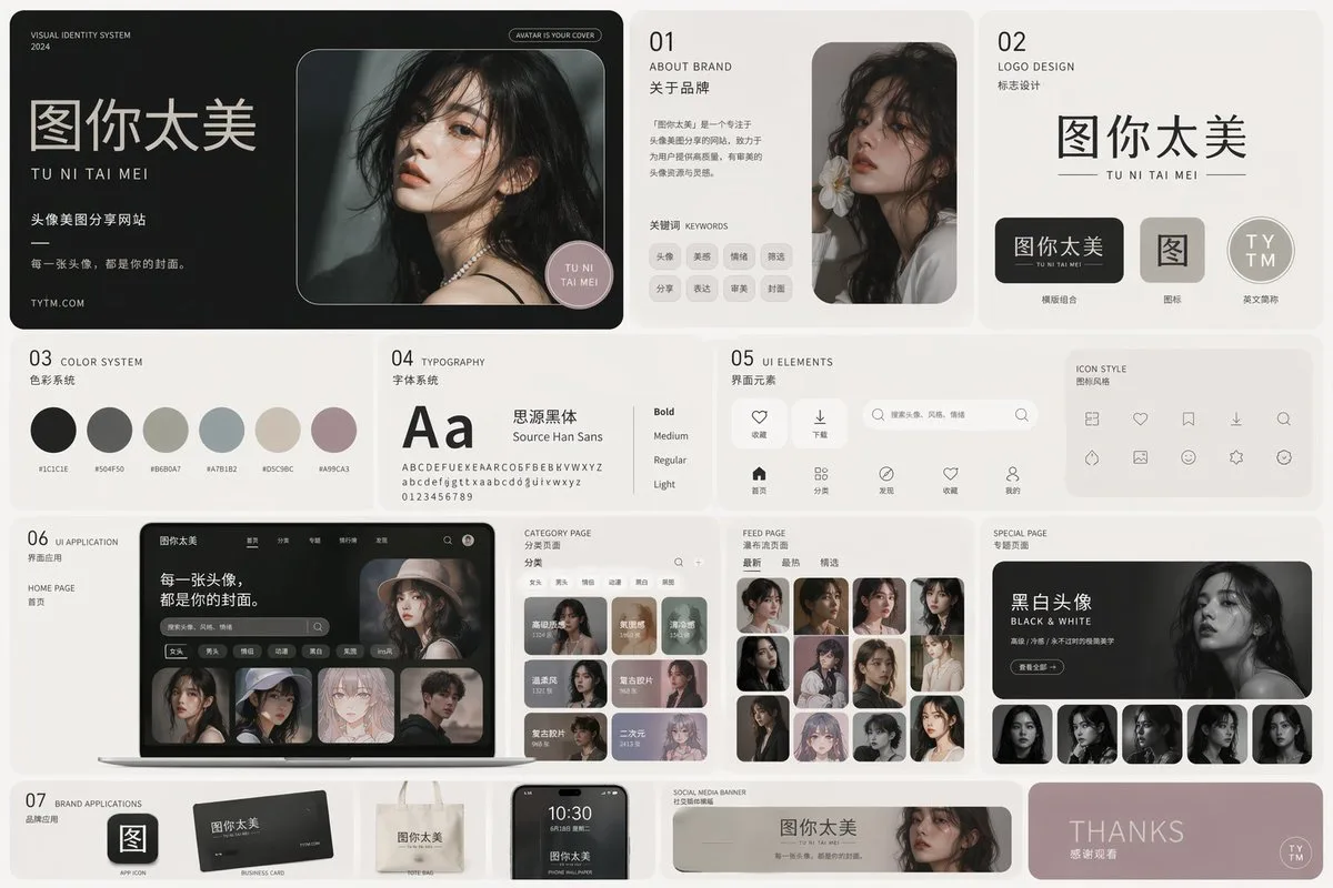 ออกแบบระบบ VI สำหรับเว็บไซต์อวตารและภาพถ่ายความงาม 1