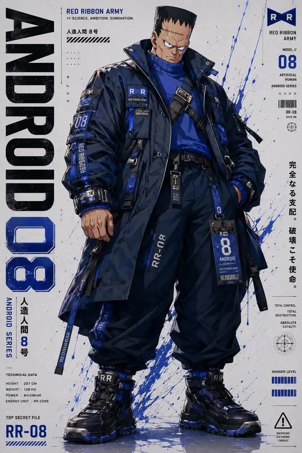 ดีไซน์ตัวละครดราก้อนบอลทัพโบว์แดงสไตล์ Cyberpunk 1