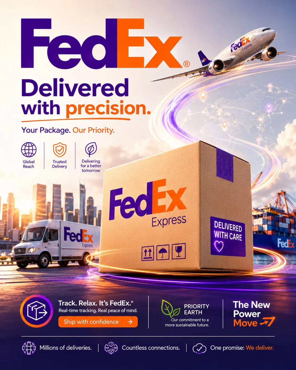 โปสเตอร์โซเชียลมีเดีย DHL: แบรนด์พรีเมียมระดับโลก 1