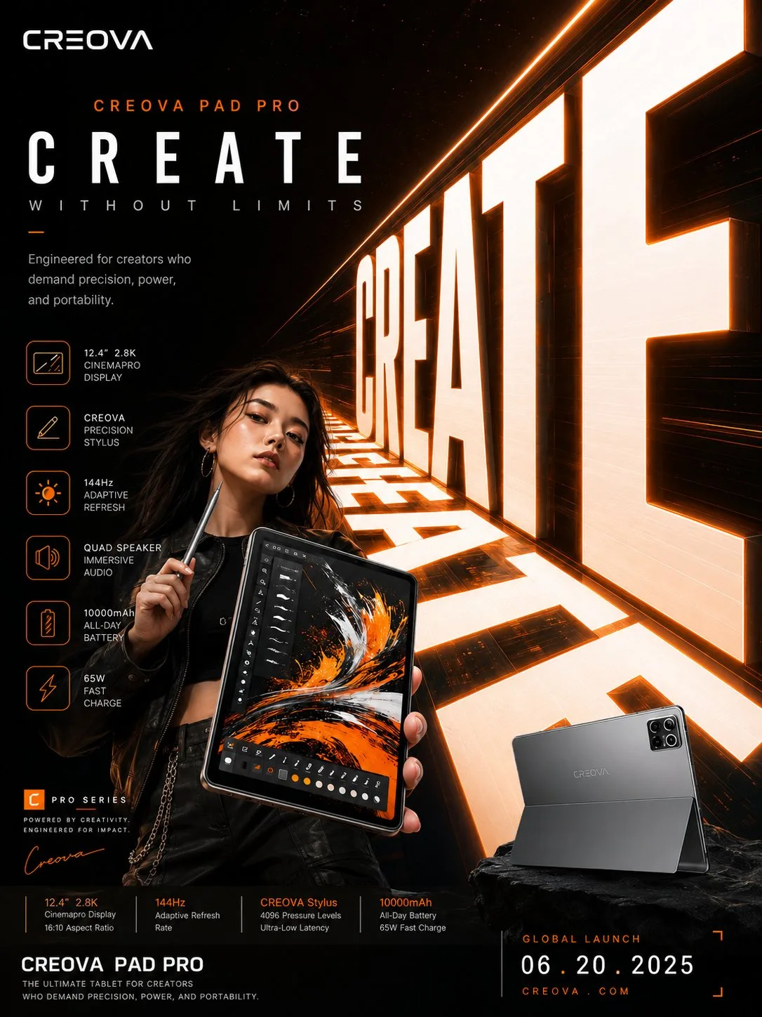โปสเตอร์โฆษณาสินค้าดิจิทัล ภาพตัวอักษรยักษ์มีมิติ 1