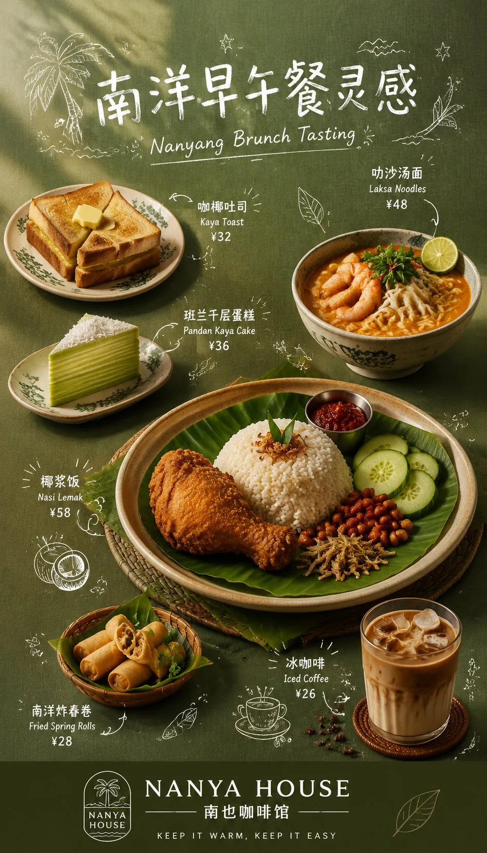 โปสเตอร์เมนูอาหารวาดมือสไตล์น่ารัก 1
