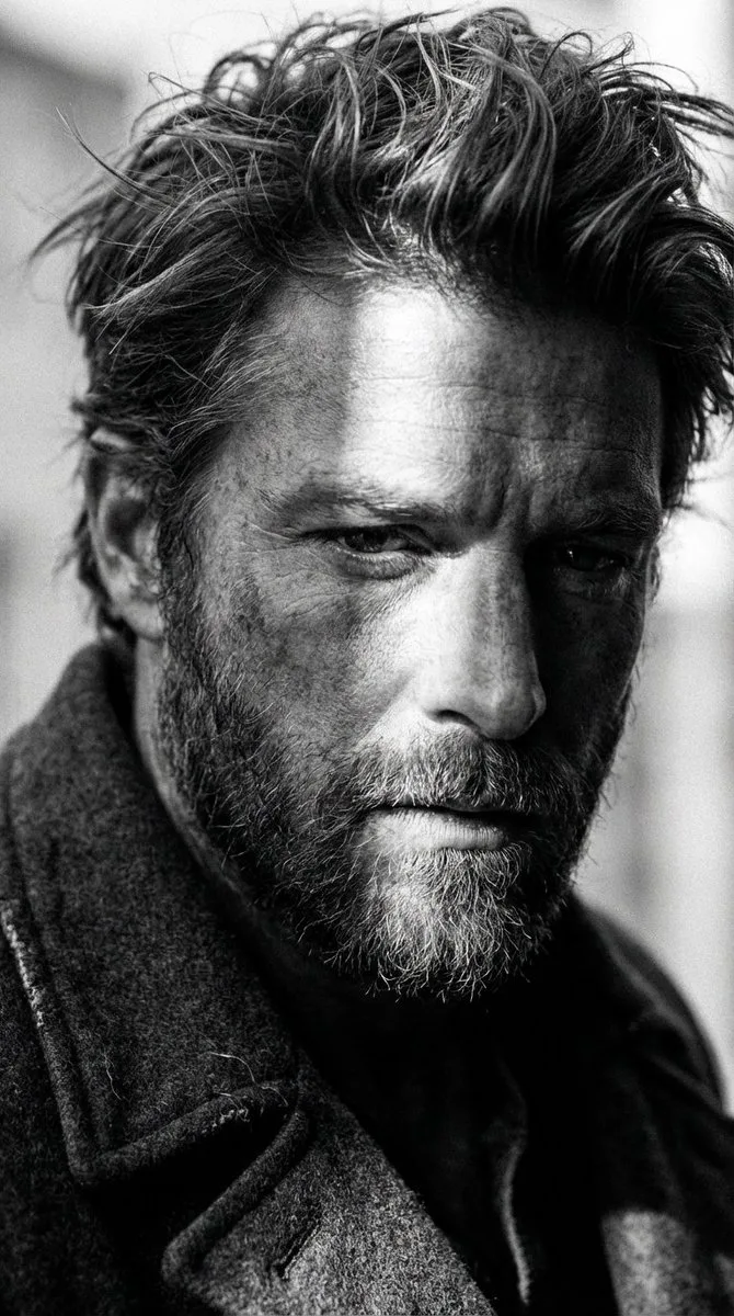 ภาพบุคคลขาวดำ: ชายหนุ่มหล่อเหลามีเสน่ห์ในเงาแสง 1