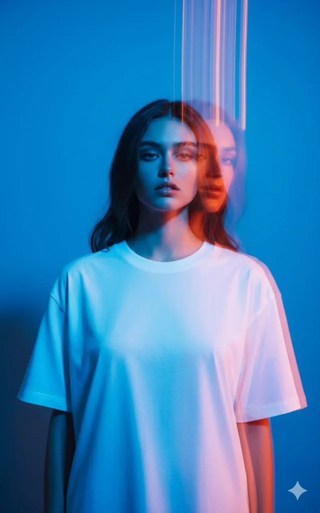ภาพบุคคลแฟชั่นสไตล์ Dreamy Blue Multi-Exposure