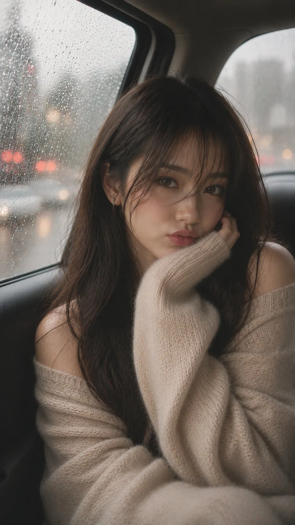 ภาพหญิงสาวในรถท่ามกลางสายฝน (สไตล์ภาพยนตร์) 2