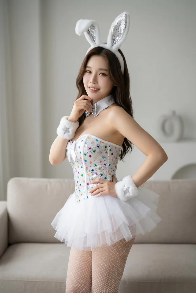 สาวหูกระต่ายสีเงินระยิบระยับ สไตล์ดื้อๆ แอบแซ่บ
