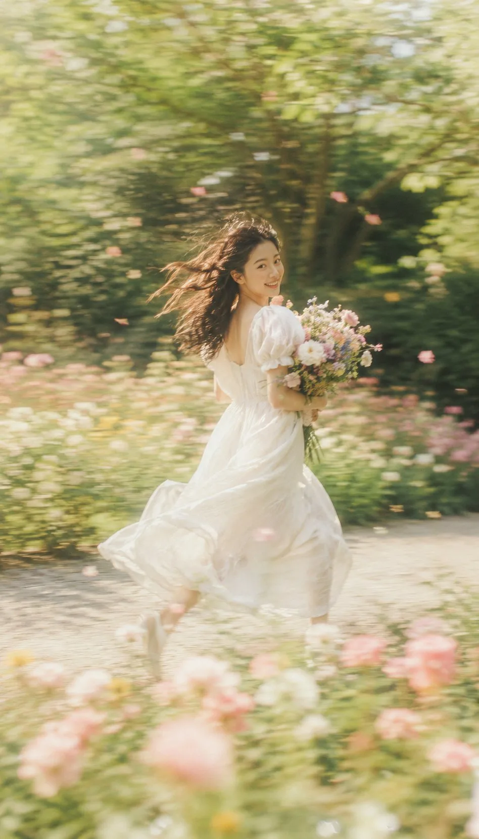 ภาพพอร์ตเทรตหญิงสาวในฝัน: สวน ดอกไม้ ชัตเตอร์ช้า 1