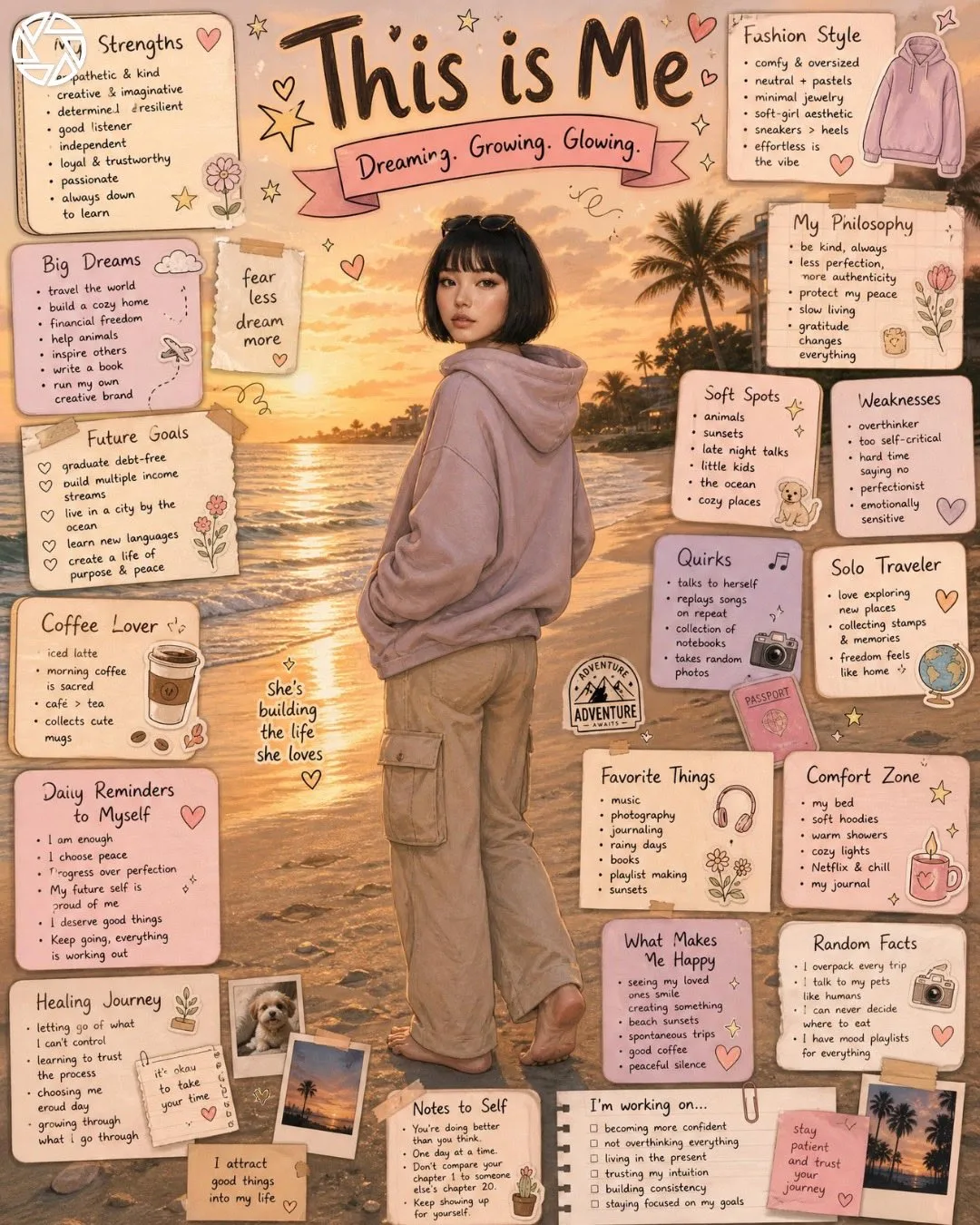 โปสเตอร์คอลลาจ "นี่คือฉัน" สไตล์นุ่มนวลชวนฝัน 1
