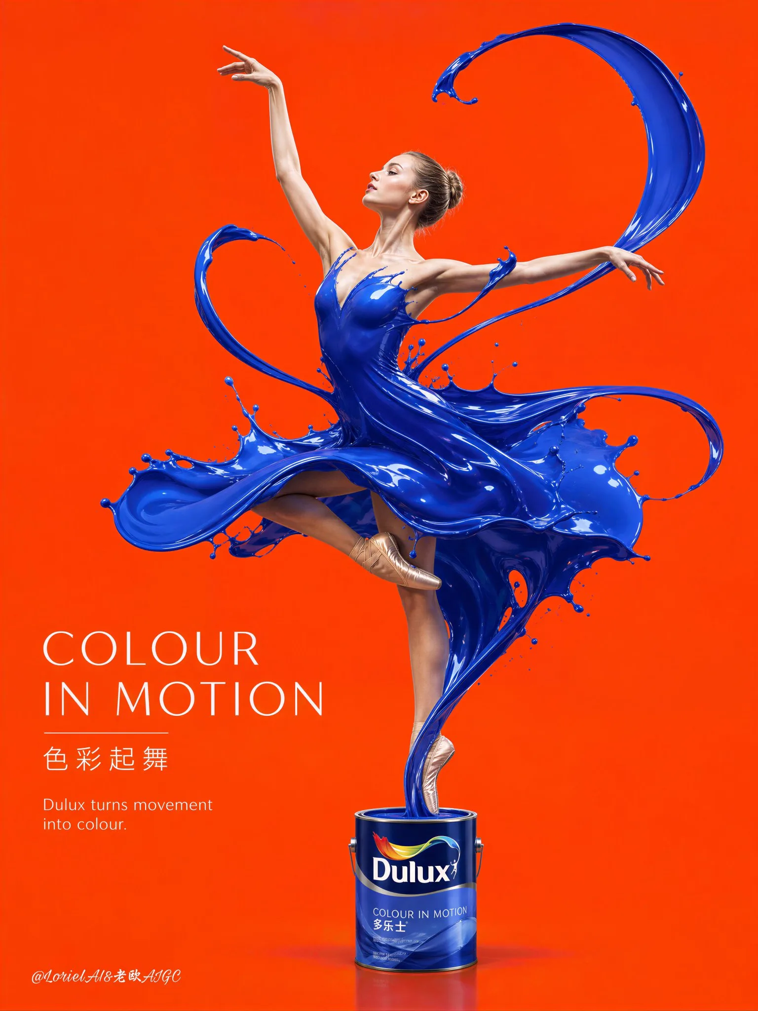 โปสเตอร์ Dulux: นักเต้นแทงโก้จากสีเหลว 1