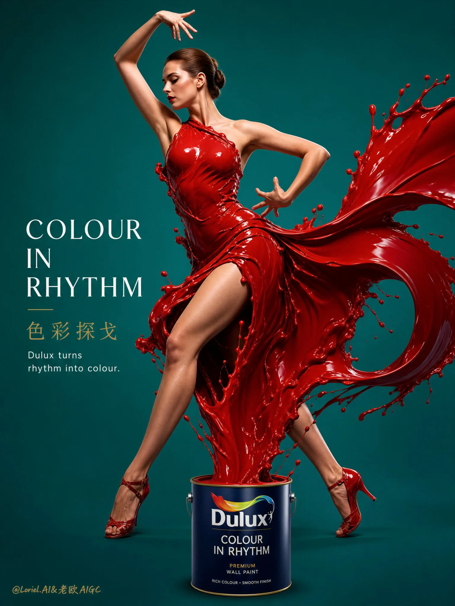 โปสเตอร์ Dulux: นักเต้นแทงโก้จากสีเหลว 2