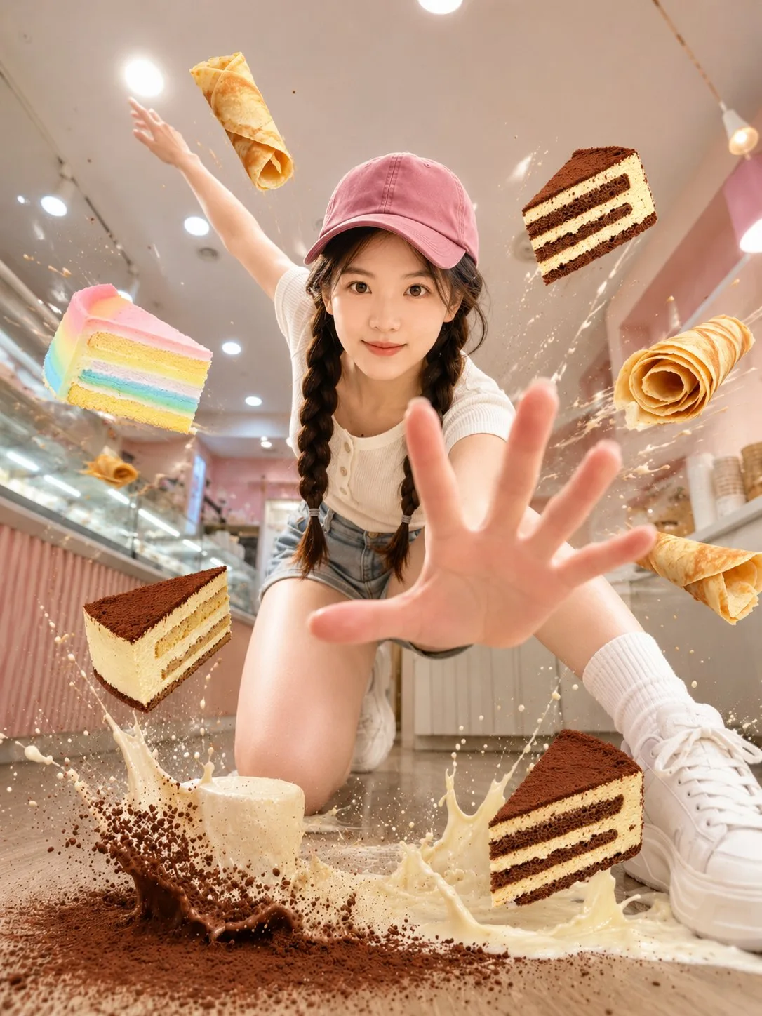 ภาพบุคคลเคลื่อนไหวในร้านขนมหวานสไตล์ลอยตัว 1