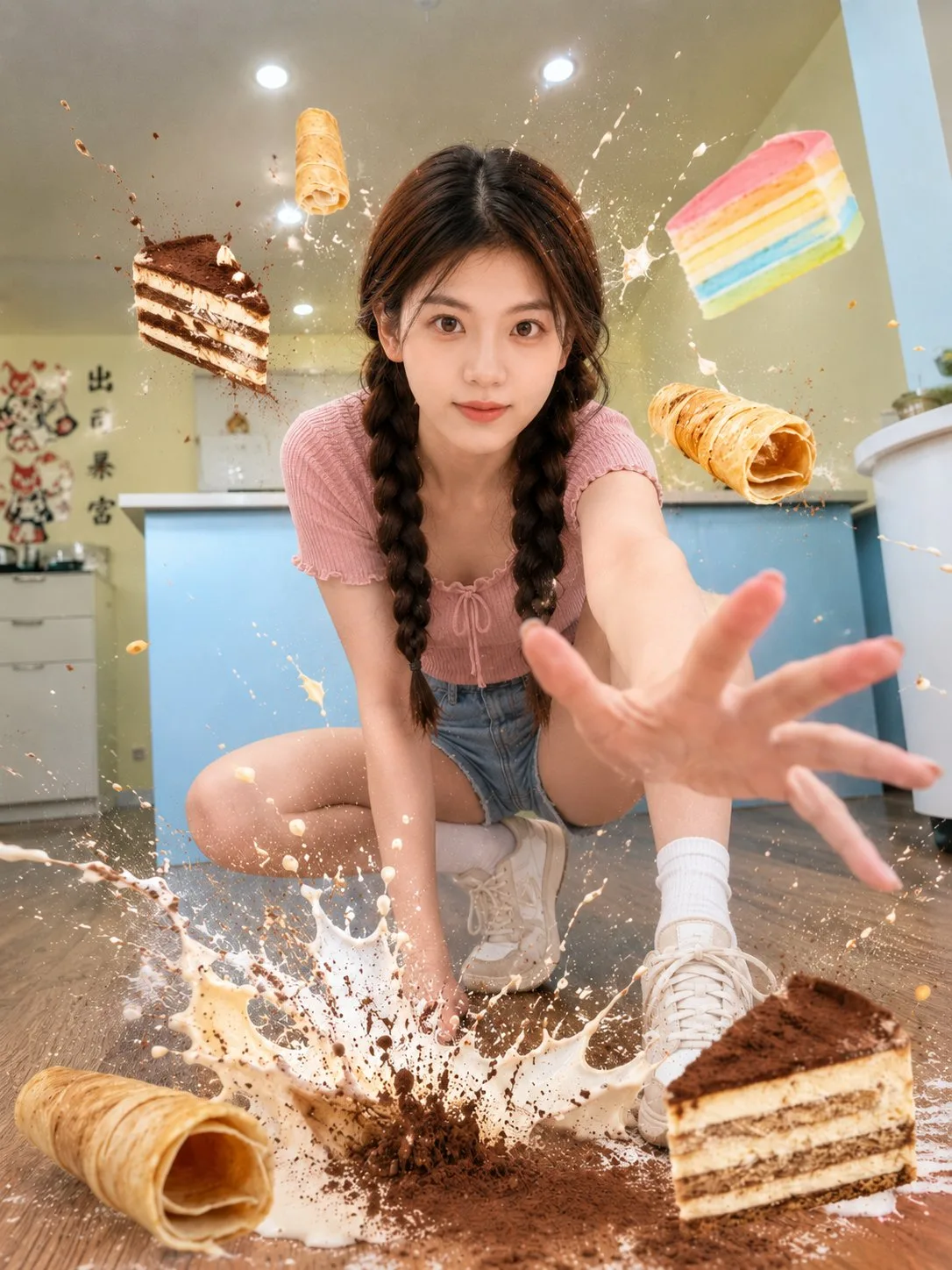 ภาพบุคคลเคลื่อนไหวในร้านขนมหวานสไตล์ลอยตัว 2