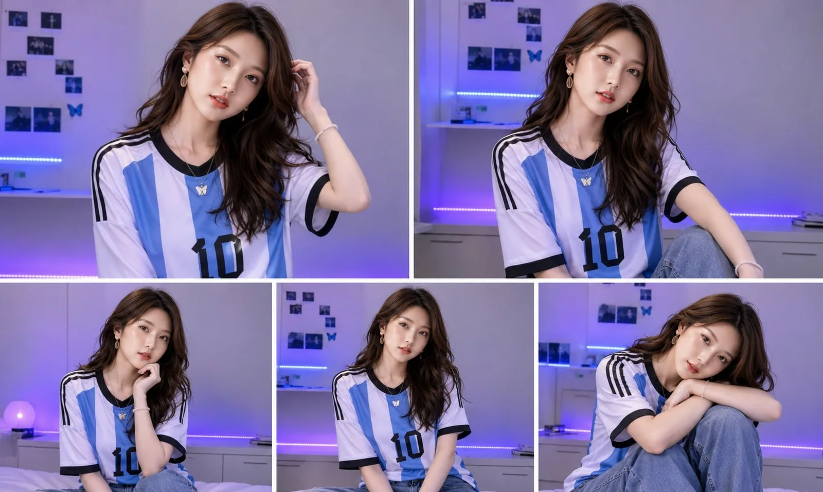 คอลลาจสาวเอเชียเสื้อบอลอาร์เจนติน่า #10 1