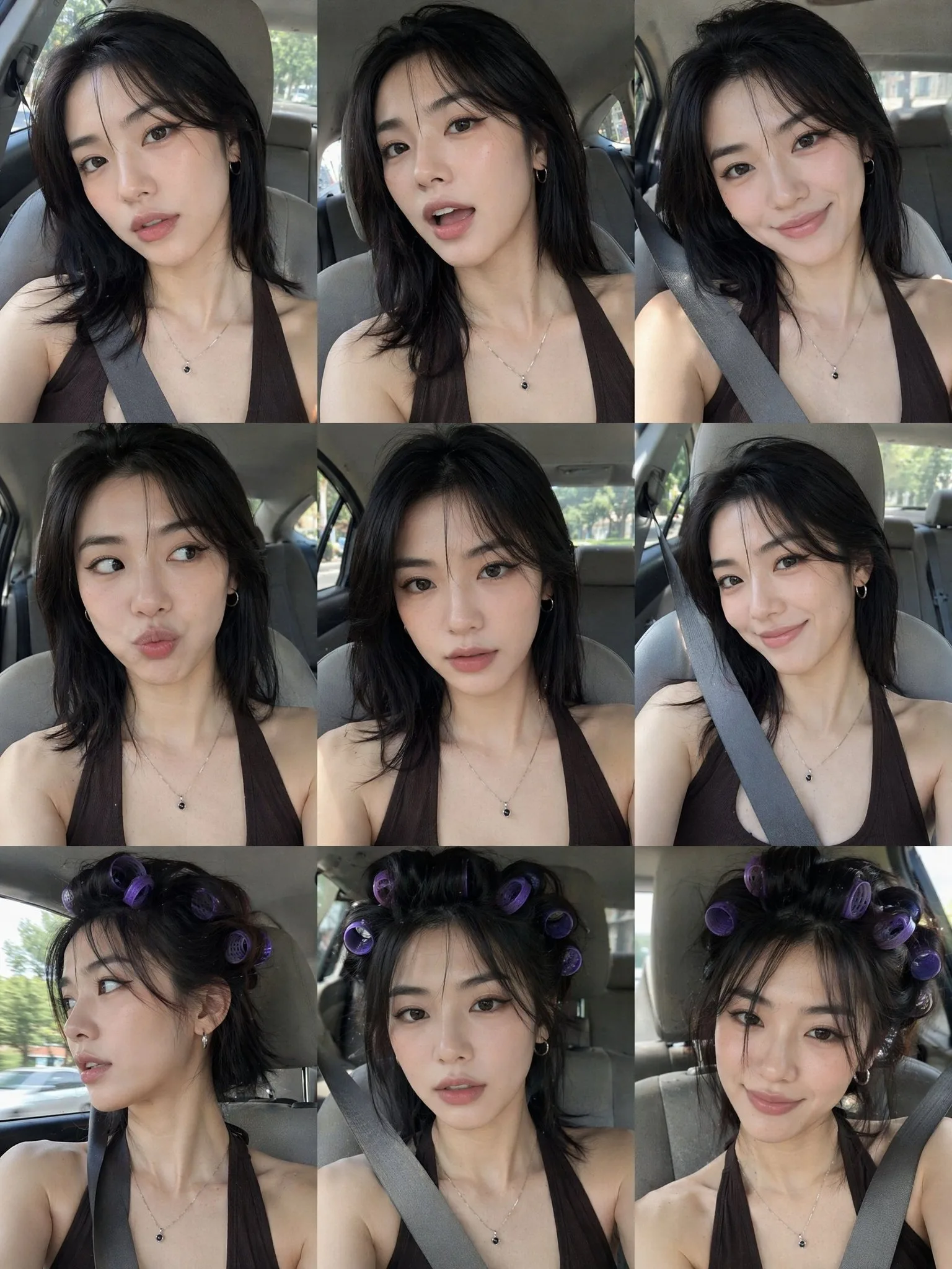เซลฟี่สาวเอเชียในรถ: หลากหลายอารมณ์ 1