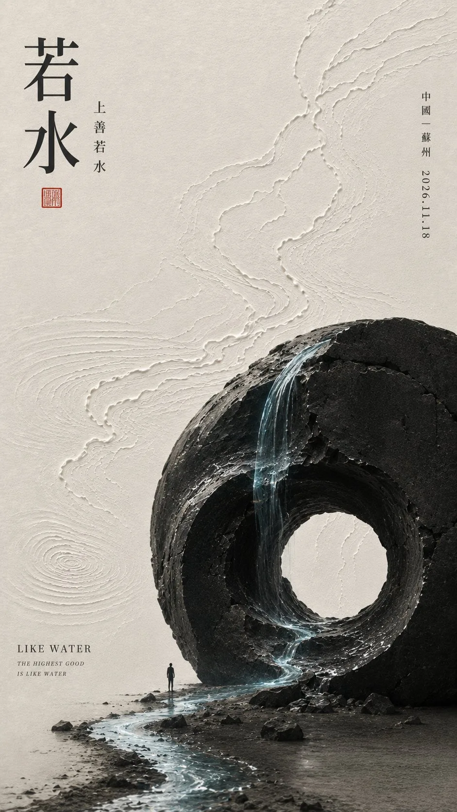 โปสเตอร์ศิลปะจัดวางแนวปรัชญาตะวันออกมินิมอล 1