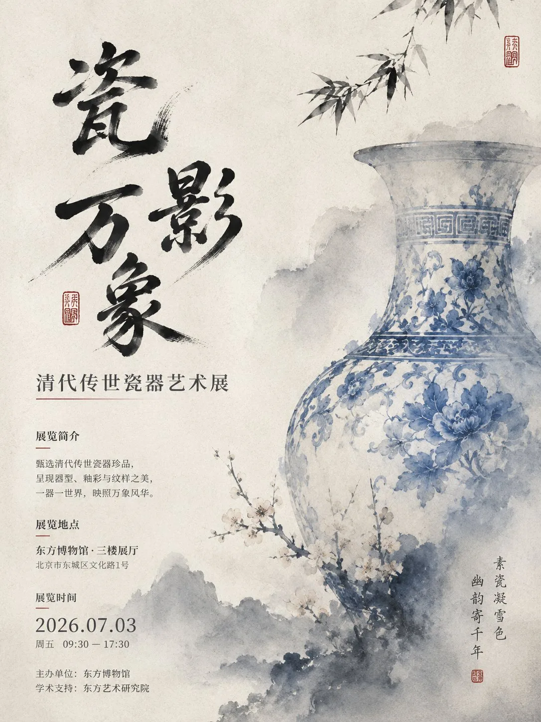 โปสเตอร์นิทรรศการ 'เงากระเบื้อง': เครื่องลายครามราชวงศ์ชิง 1