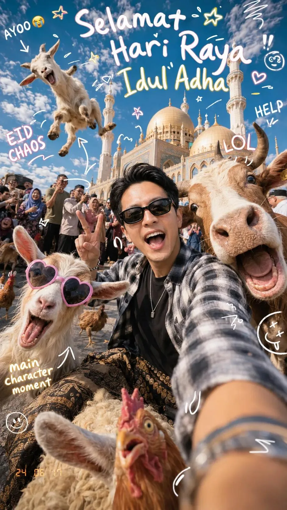 ภาพเซลฟี่อี๊ดสุดป่วนกับสัตว์น่ารักที่มัสยิดในฝัน 1