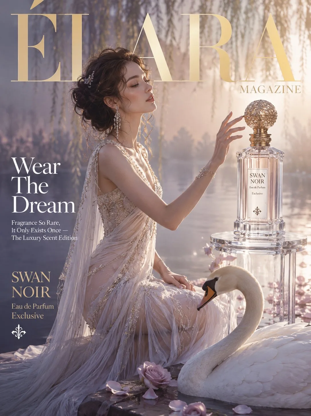 ปกนิตยสารแฟชั่นน้ำหอมหรูหรา: ความฝันอันสง่างาม 1