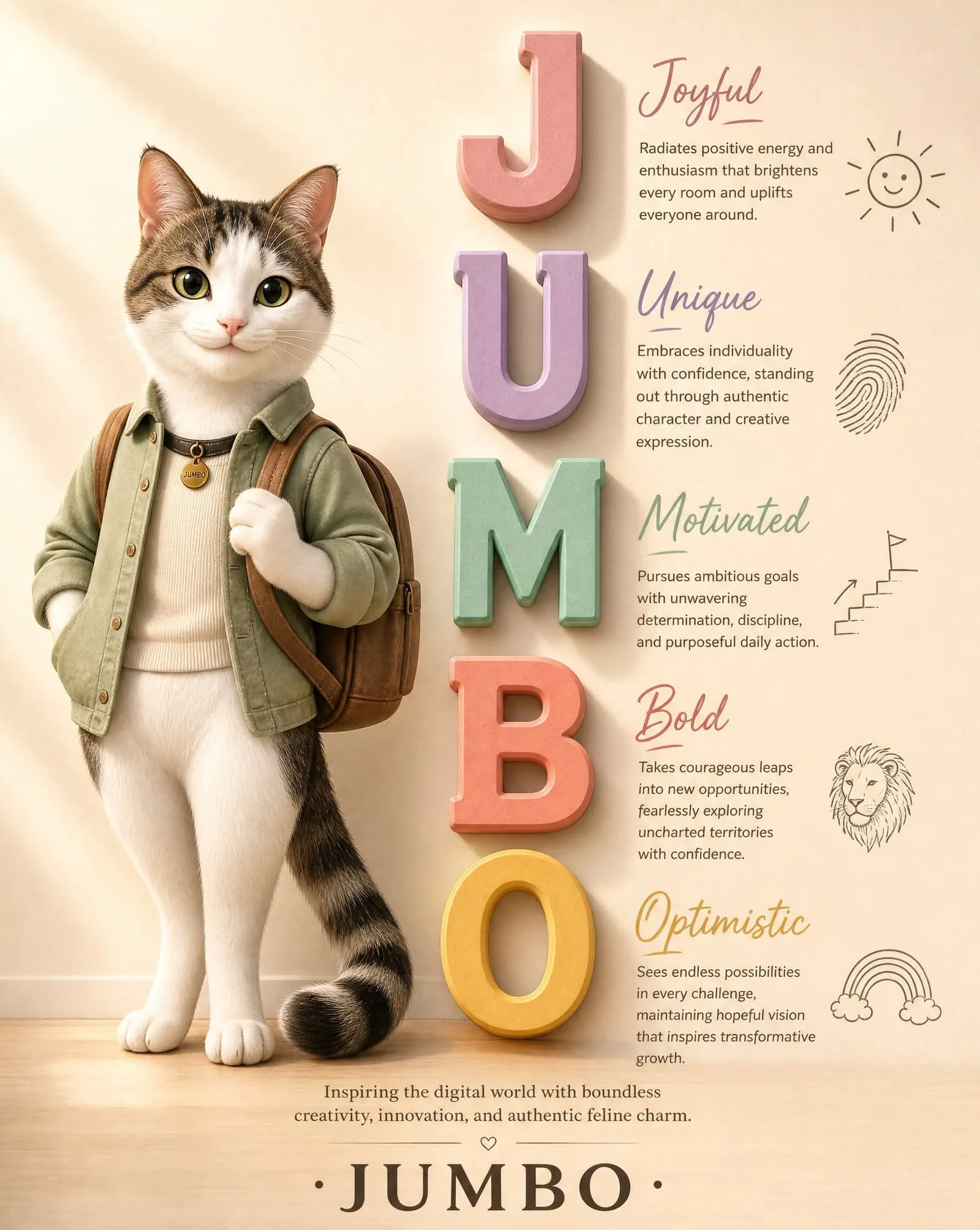โปสเตอร์แบรนด์ส่วนตัวตัวอักษรย่อ 3D หรูหรา 2
