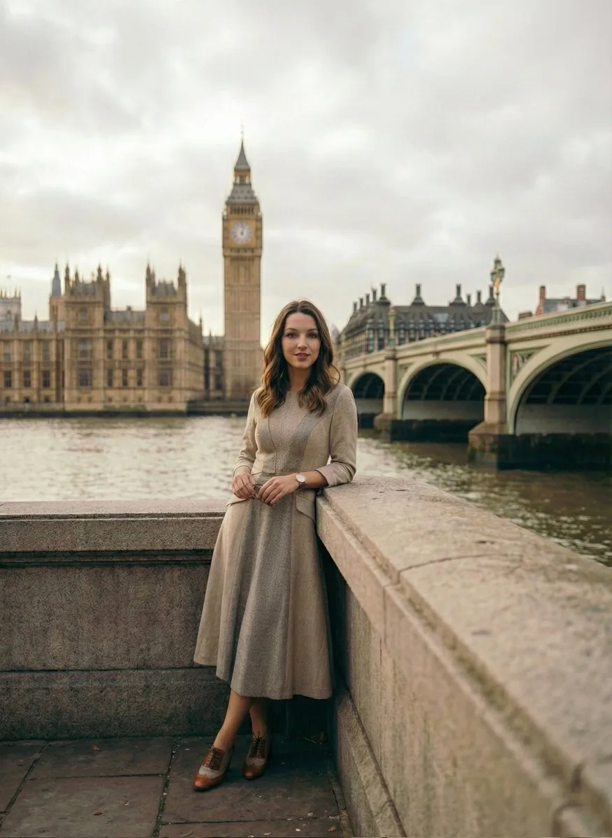 หญิงสาวหรูหรา ริมแม่น้ำเทมส์ ใต้บิ๊กเบน 1